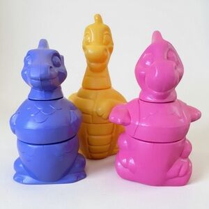 Vintage 90s Tupperware TupperToys Mix & Match Dragons Toy Stacking Blow Mold